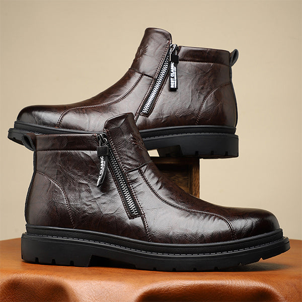 MEN'S ROUND TOE SIDE ZIPPER ANKLE BOOTS MTA1709G6I