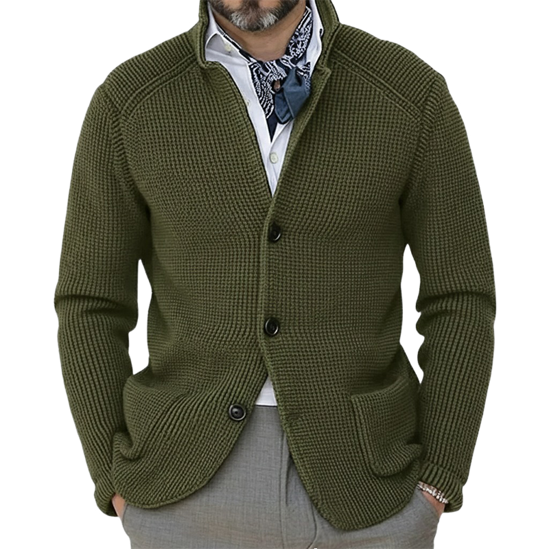 Men's Retro Casual Knitted Stand Collar Cardigan MTA2969K6TO
