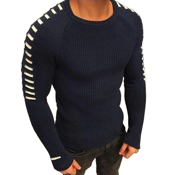 Men's Casual Round Neck Slim Fit Long Sleeve Knit Sweater 40529133M