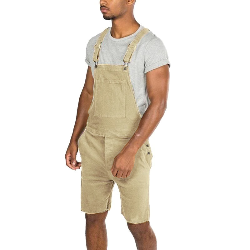 Men's Vintage Denim Shorts Overalls 73761537Y