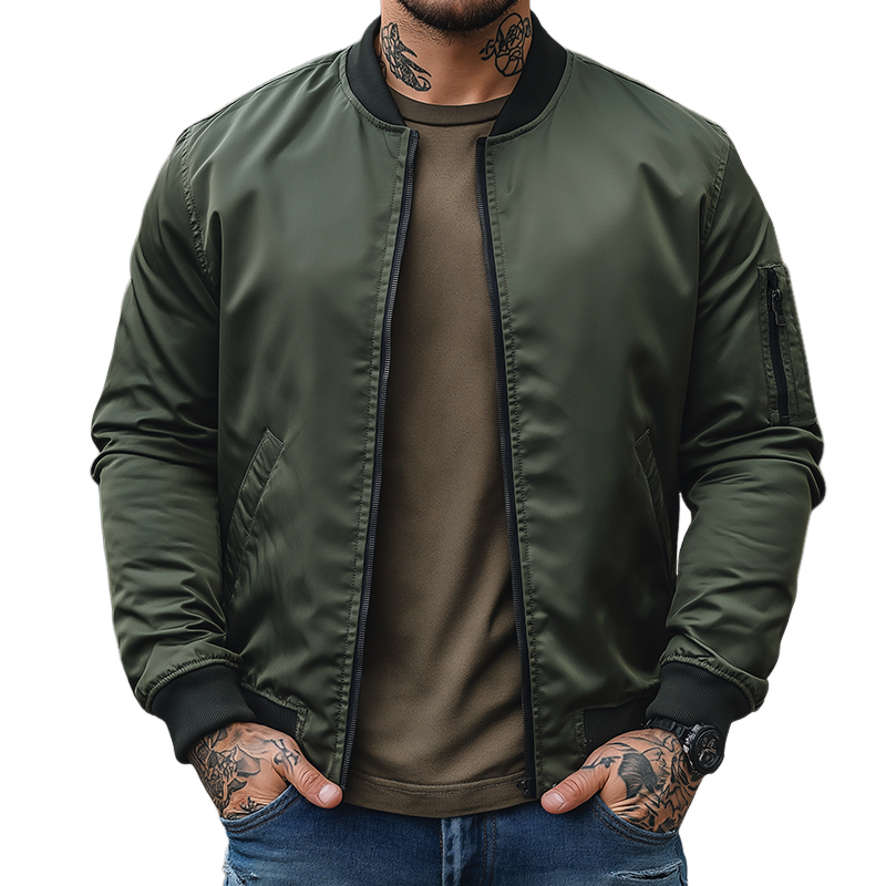 Men's Retro Casual Zipper Baseball Jacket MTA1841I4TO