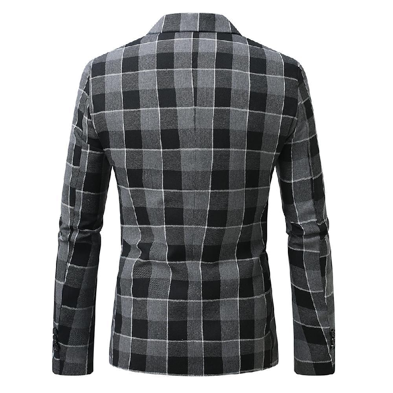 Men's Vintage Check Casual Blazer 12002269X