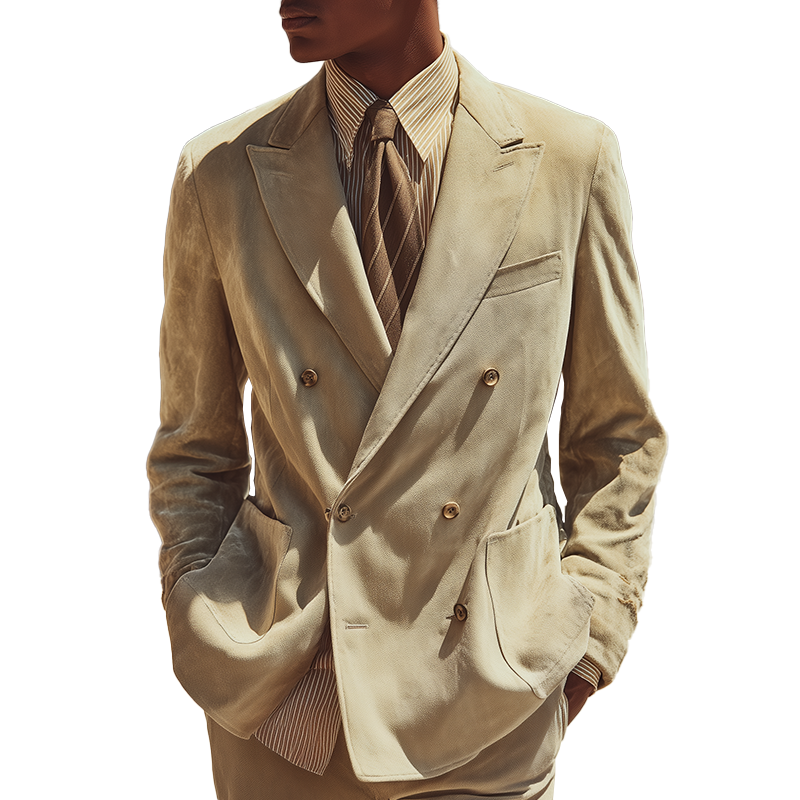 Men's Retro Elegant Faux Suede Loose Suit Jacket MTA0281I6P