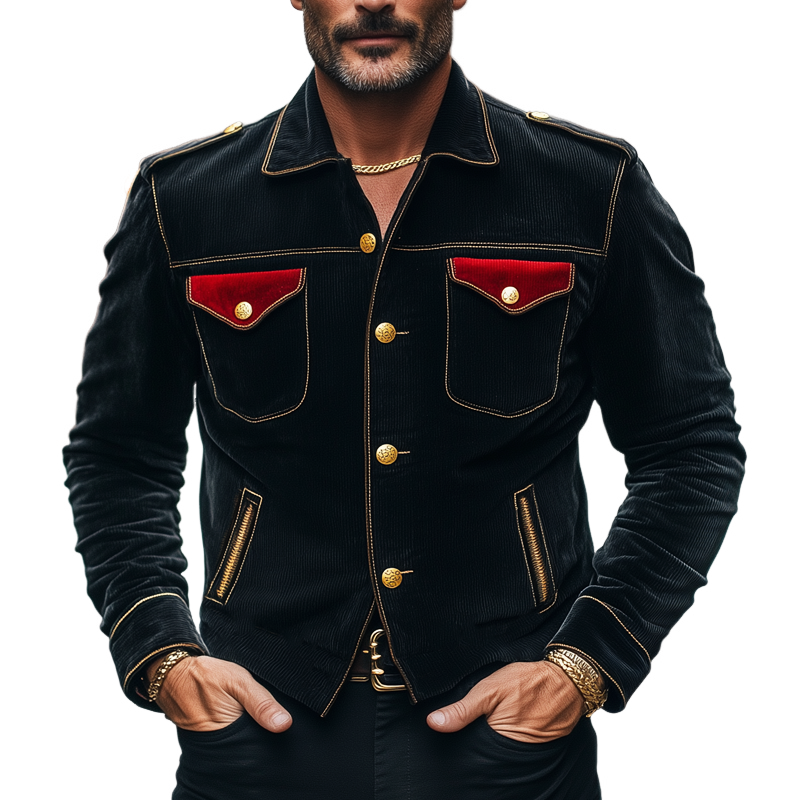 Men's Vintage Corduroy Button-Up Jacket MTA0203I4U