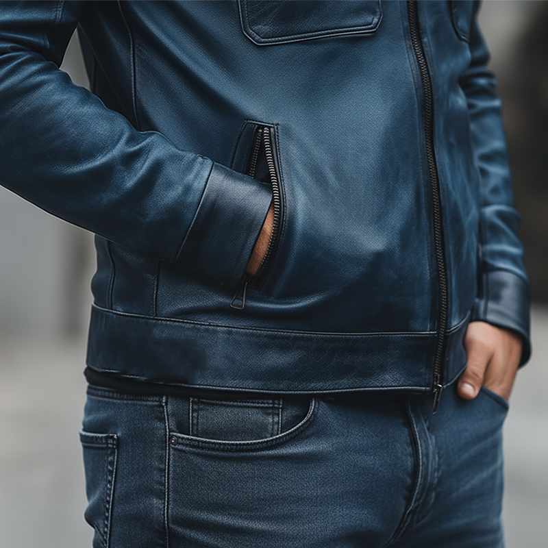 Men's Winter Retro PU Faux Leather Zip-Up Jacket MTA2829K0P