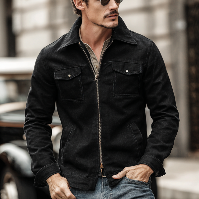 Men's Cotton Multi-pocket Lapel Jacket MTA0247H5X