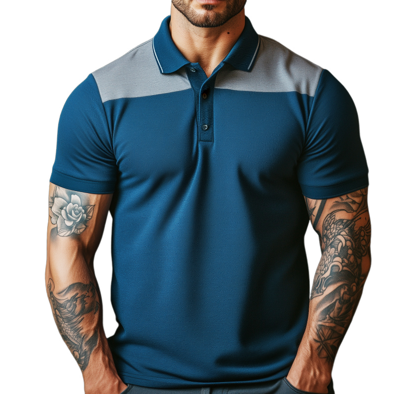 Men's Retro Casual Breathable Short-sleeved Polo Shirt 52530228TO