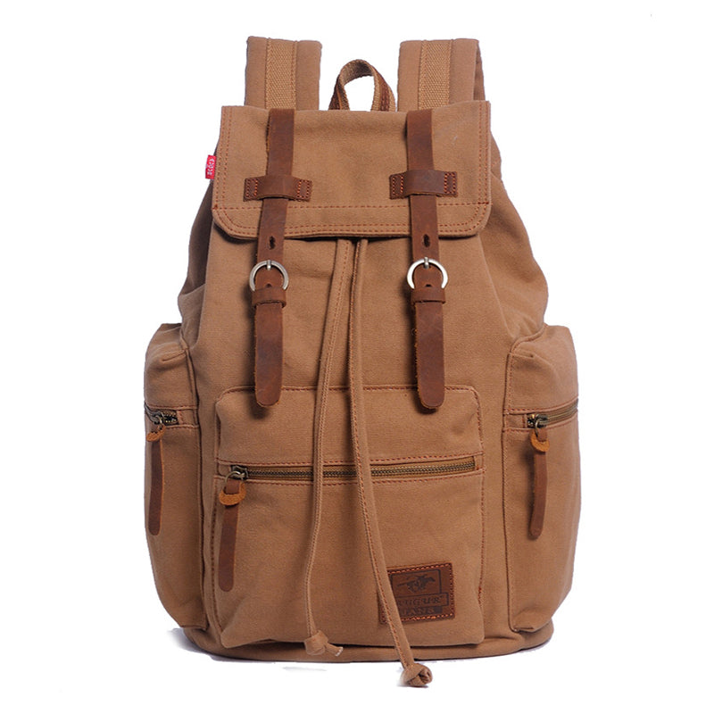 VINTAGE CANVAS MULTI-POCKET FLAP BACKPACK