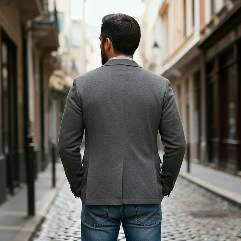 Men's Casual Cotton Blend Single-Breasted Blazer MTA2274J7X