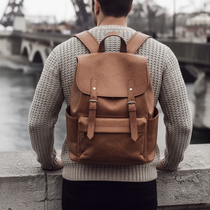 Men's Urban Two-Button Henley Collar Textured Knit Sweater MTA1450K1U