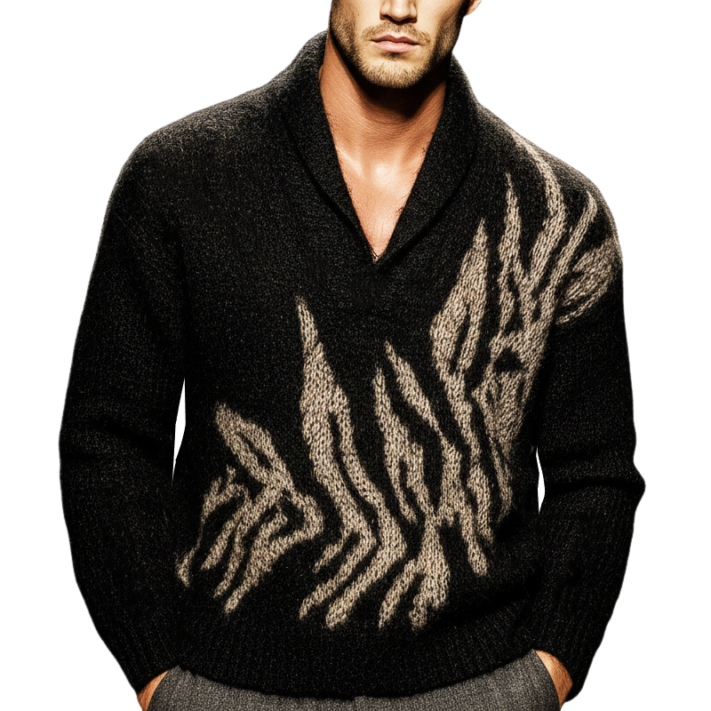 Men's Fashionable Jacquard Knitted Sweater MTA2365J3U