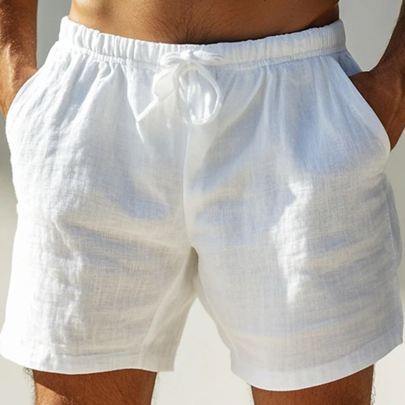 Men's Casual Linen Elastic Waist Loose Shorts 45438818M