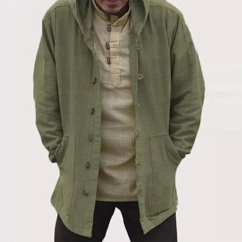 Men's Casual Thin Long Sleeve Hooded Shirt Jacket 97827269M
