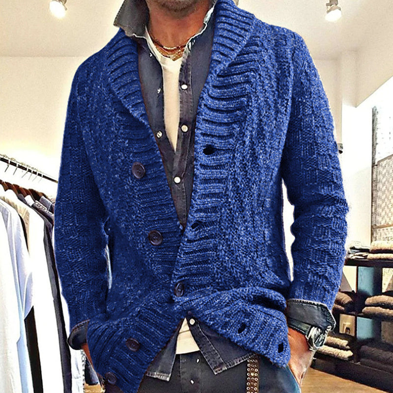 MEN'S VINTAGE LAPEL KNIT CARDIGAN JACKET  05701756X