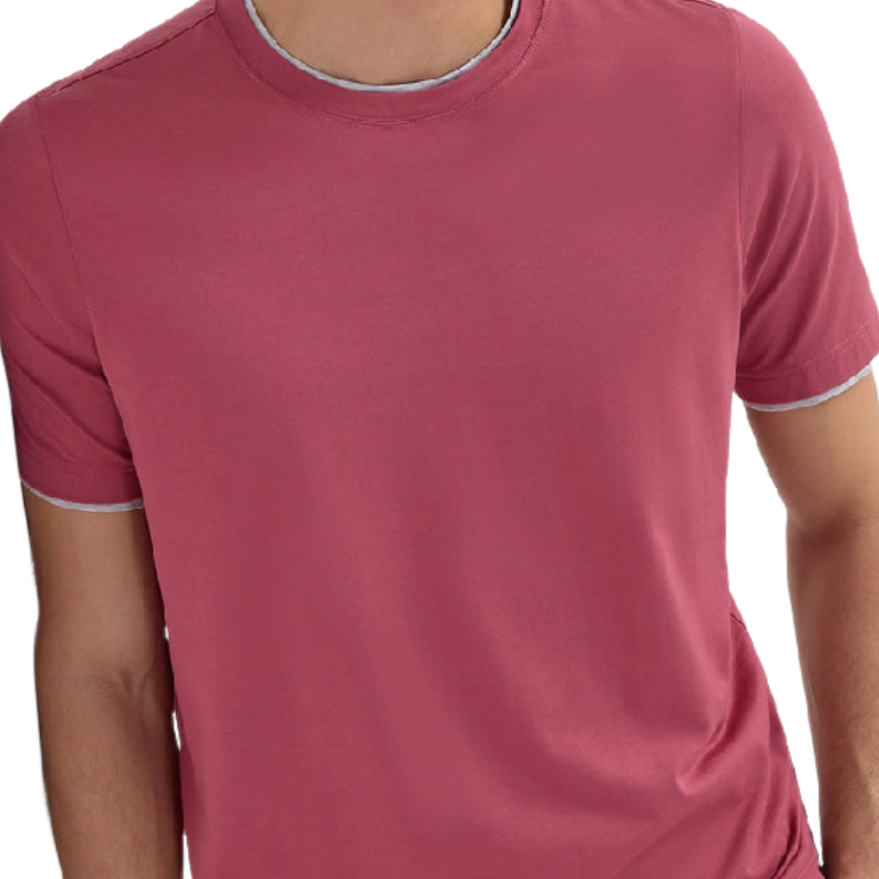 Men's Casual Fashion Fake Two Piece Round Neck Cotton Blend Short Sleeve T-Shirt 55268628F