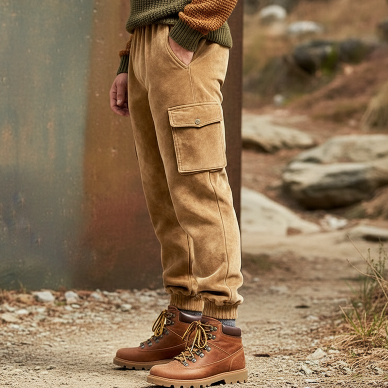 Men's Urban Elastic Drawstring Faux Suede Pants MTA1930K8U