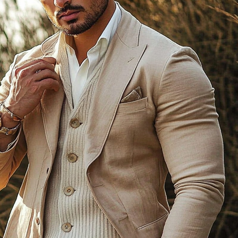 Men's Cotton Solid Color Casual Blazer MTA2665H0X