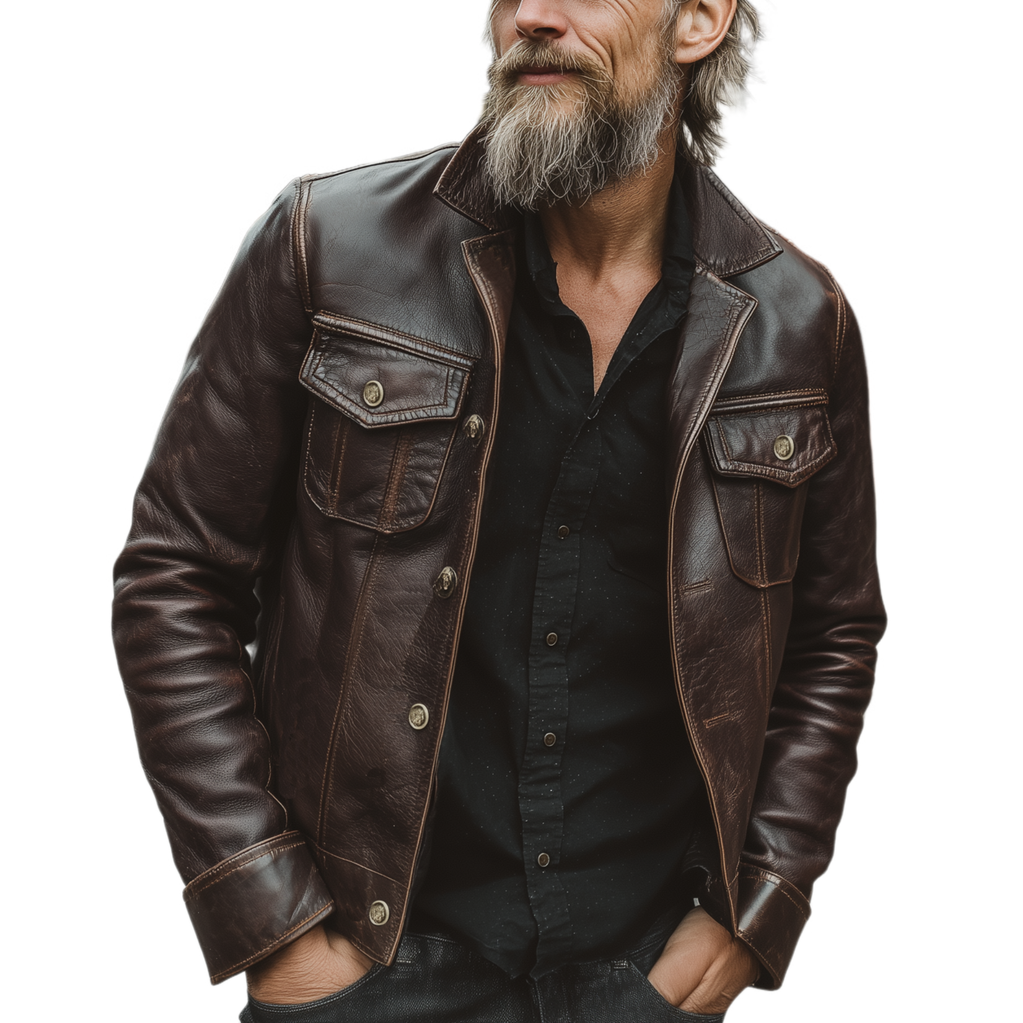 Men's Classic Retro Lapel PU Leather Zipper Jacket MTA1095I7K