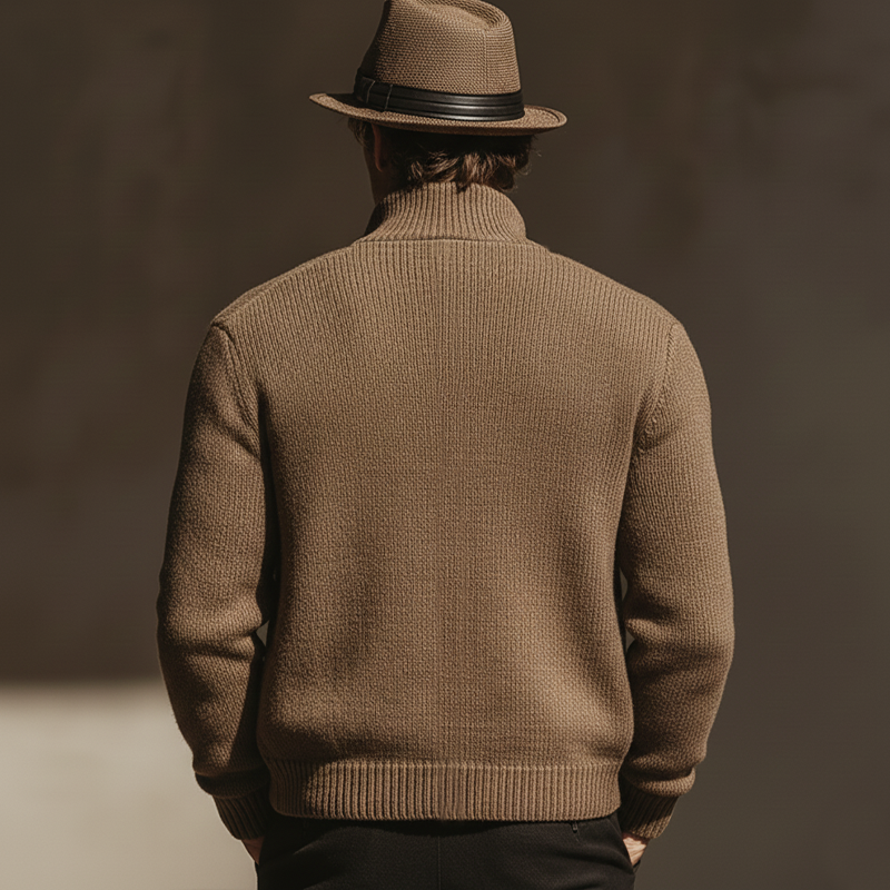 Men's Urban Casual Stand-collar Button-up Knitted Cardigan MTA1869L3U