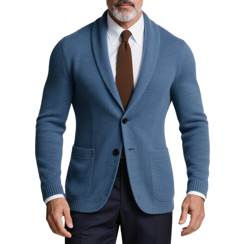 Men's Retro Casual Solid Color Knitted Blazer MTA0615H0TO