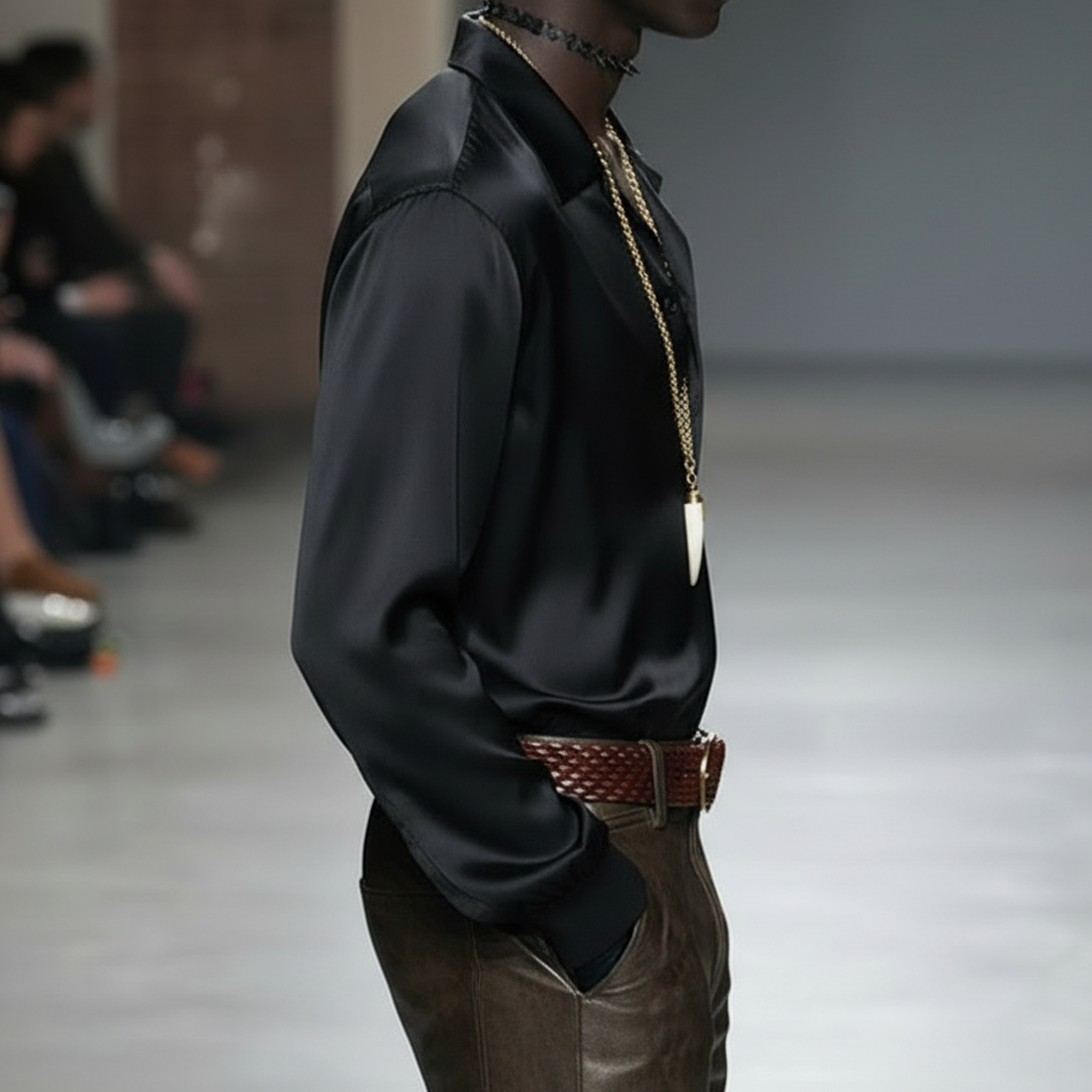 Men's Classic Casual Satin Pullover Long-sleeved Shirt MTZ0924A7K