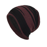 Men's Retro Colorblock Jacquard Plush Lining Warm Knitted Hat 15668282Y