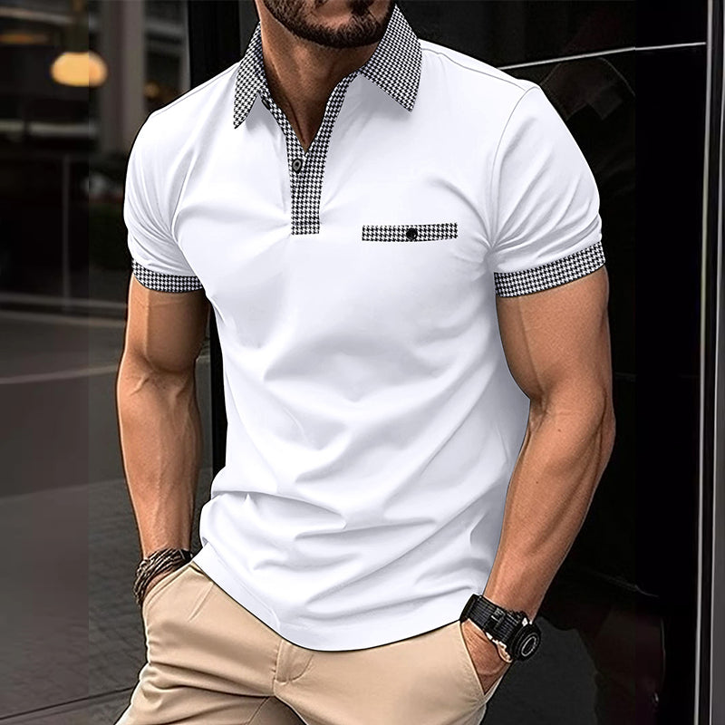 Herren Poloshirt mit Knopfleiste, Colorblock, kurzärmelig, 86428180X