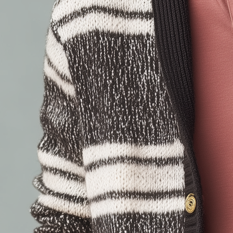 Men's Autumn Fashion Retro Striped Knitted Cardigan MTA0841H8P