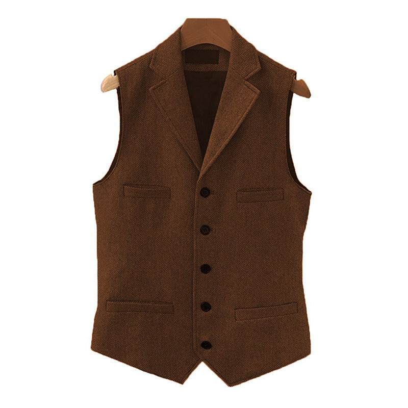 Men's Vintage Classic Lapel Single Breasted Suit Vest 15824060M