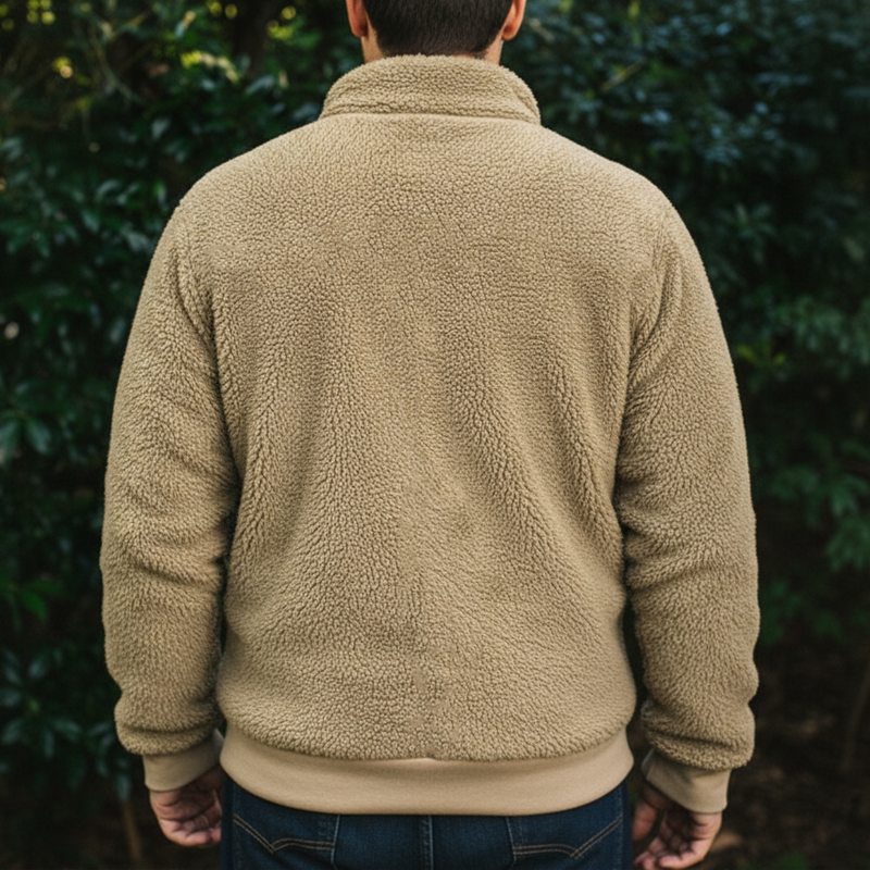 Men's Urban Warm Fleece Camel Stand Collar Sweatshirt MTA1768K6U