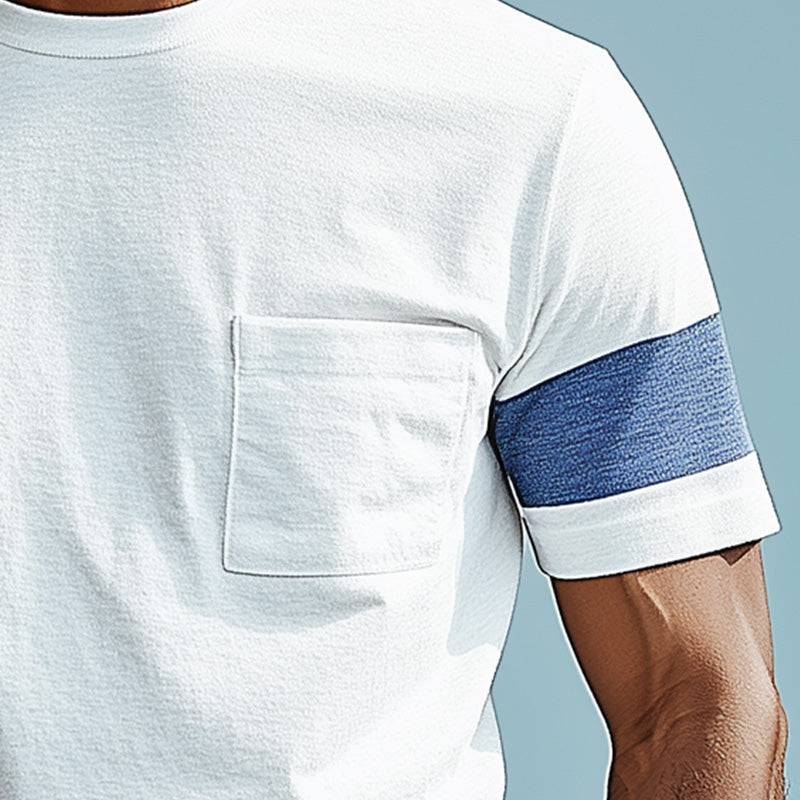 Men's Summer Fashion Simple Cotton Blend Short-Sleeved Casual Sports T-Shirt MTA2584D5P