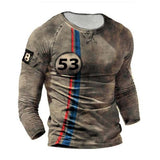 Men's Digital Print Slim Fit Round Neck Long Sleeve T-Shirt 33050311K