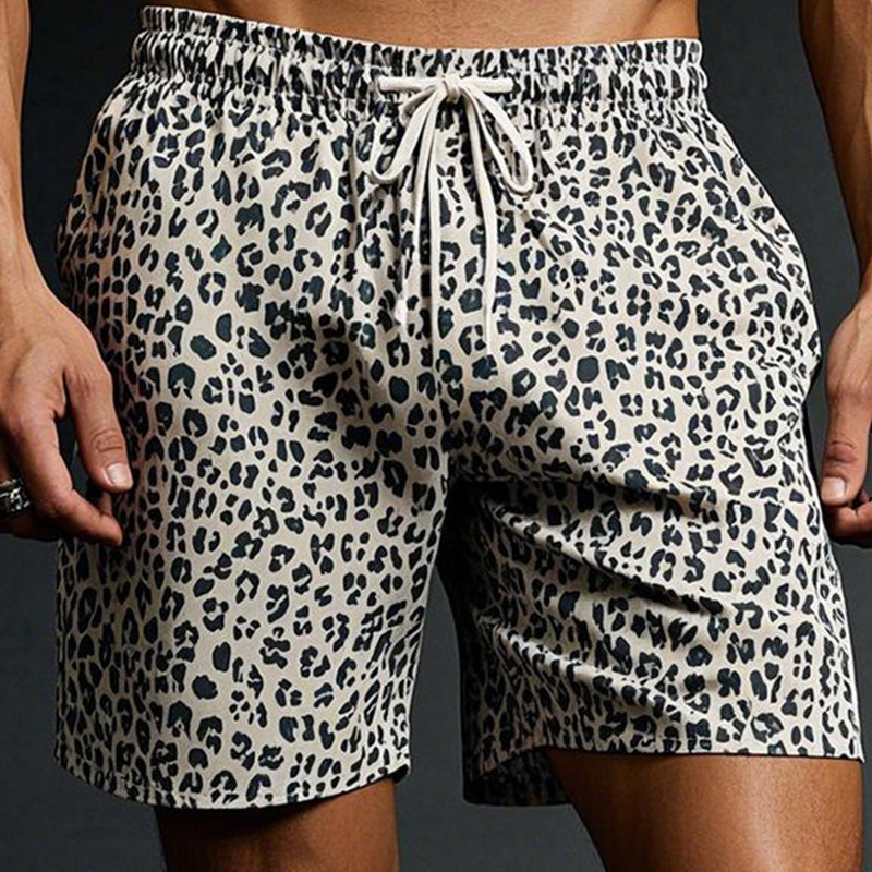 Lett leopardmønster for menn Stilig komfortshorts 56755128P