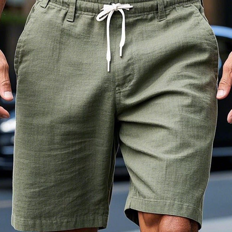 Men's Light Army Green Solid Color Breathable Casual Shorts 15737769P