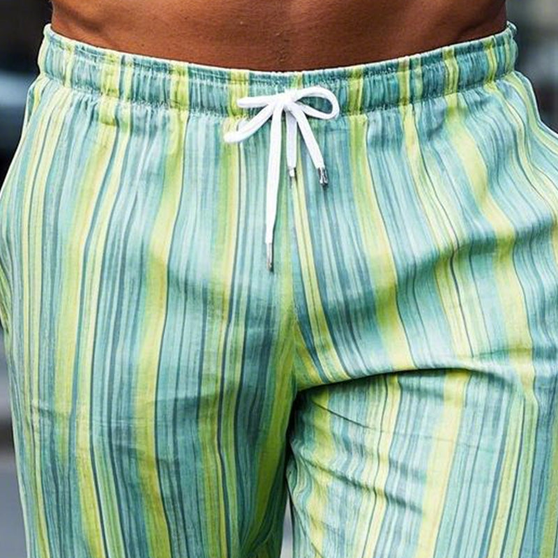 Uformelle shorts med stripetrykt for menn 42236867P