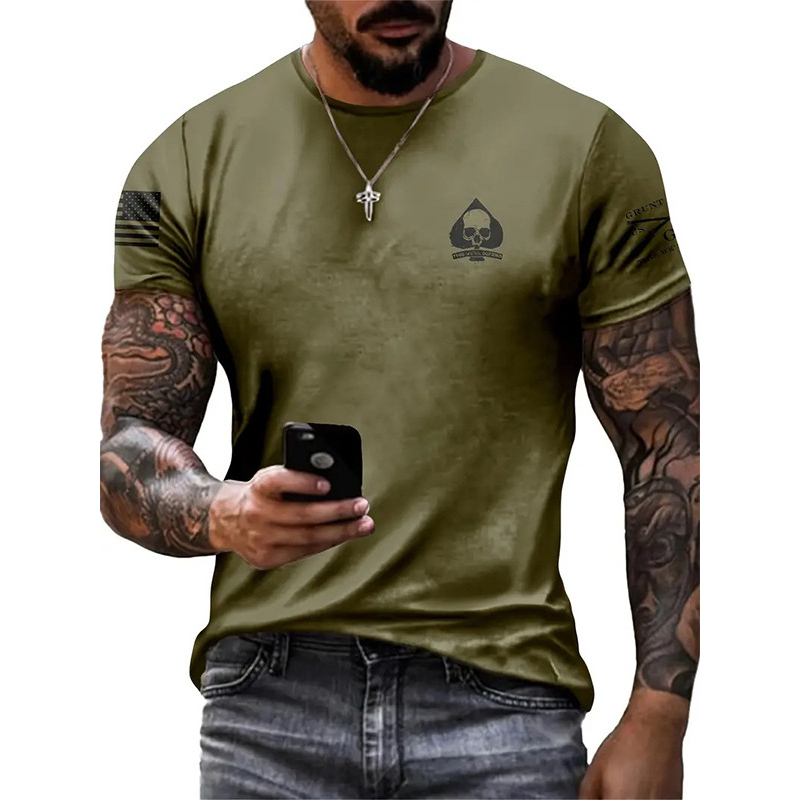 Men's Classic Casual Slim Round Neck Cotton Short Sleeve T-Shirt 12902709K