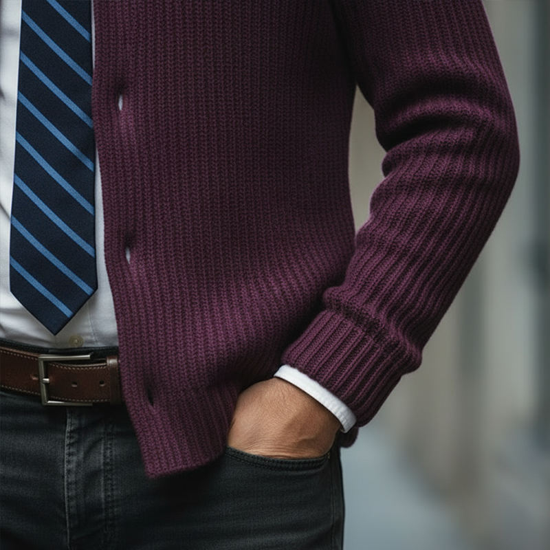 Men's Winter Retro Cotton Yarn Knitted Button Cardigan MTA1948L0P