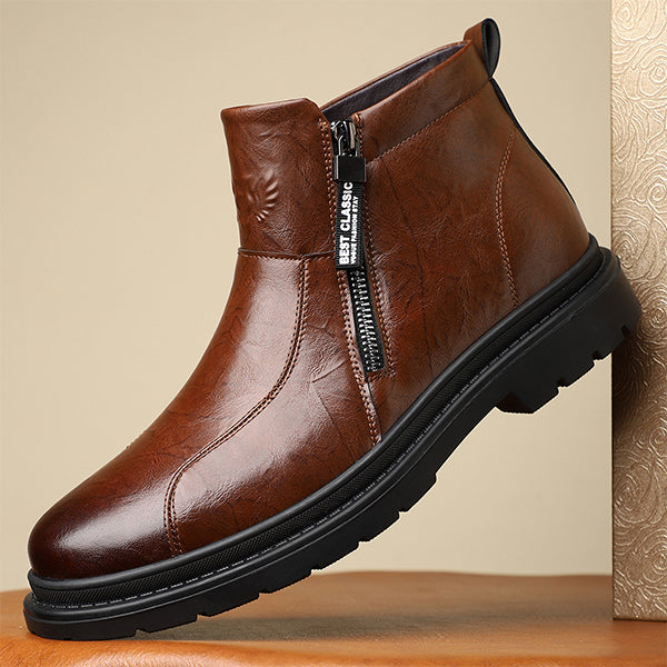 MEN'S ROUND TOE SIDE ZIPPER ANKLE BOOTS MTA1709G6I