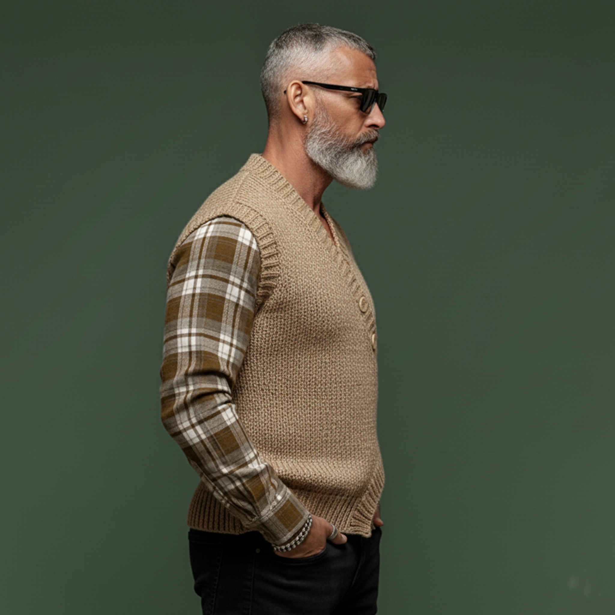 Men's Classic Casual V-neck Pullover Knitted Vest MTA1836L7K