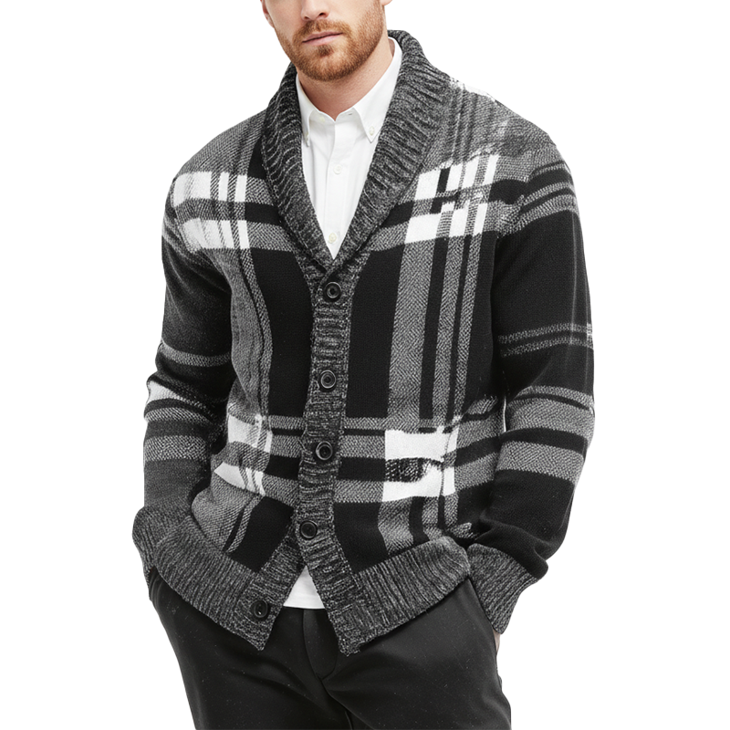 Men's Winter Simple And Elegant Button-down Cotton Knitted Cardigan MTA1645J8P