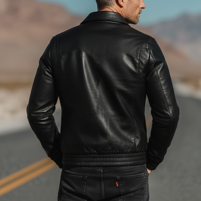 Men's Autumn And Winter Fashion Lapel PU Leather Jacket (with Lining) MTA2338I4P