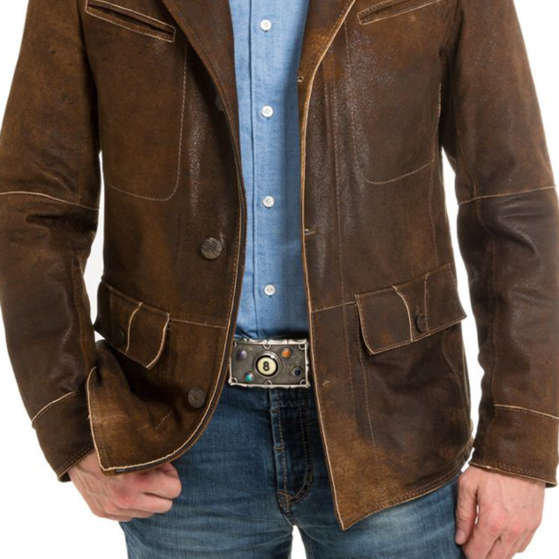 Men's Classic Casual Multi-Pocket Suede Jacket 34490880K