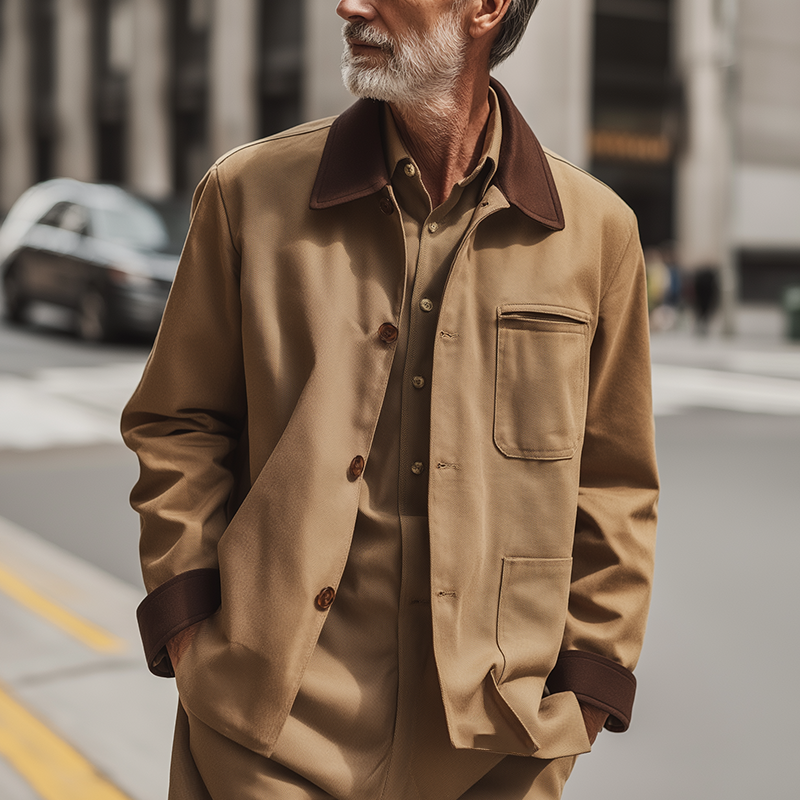 Men's Retro Simple Long-sleeved Thin Jacket MTA0161H9P