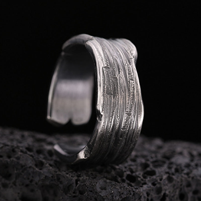 Men's Fashion Simple S925 Silver Adjustable Ring MTA3009F4M