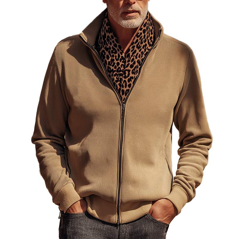 Men's Vintage Ribbed Textured Long Sleeve Jacket MTA1180H8P