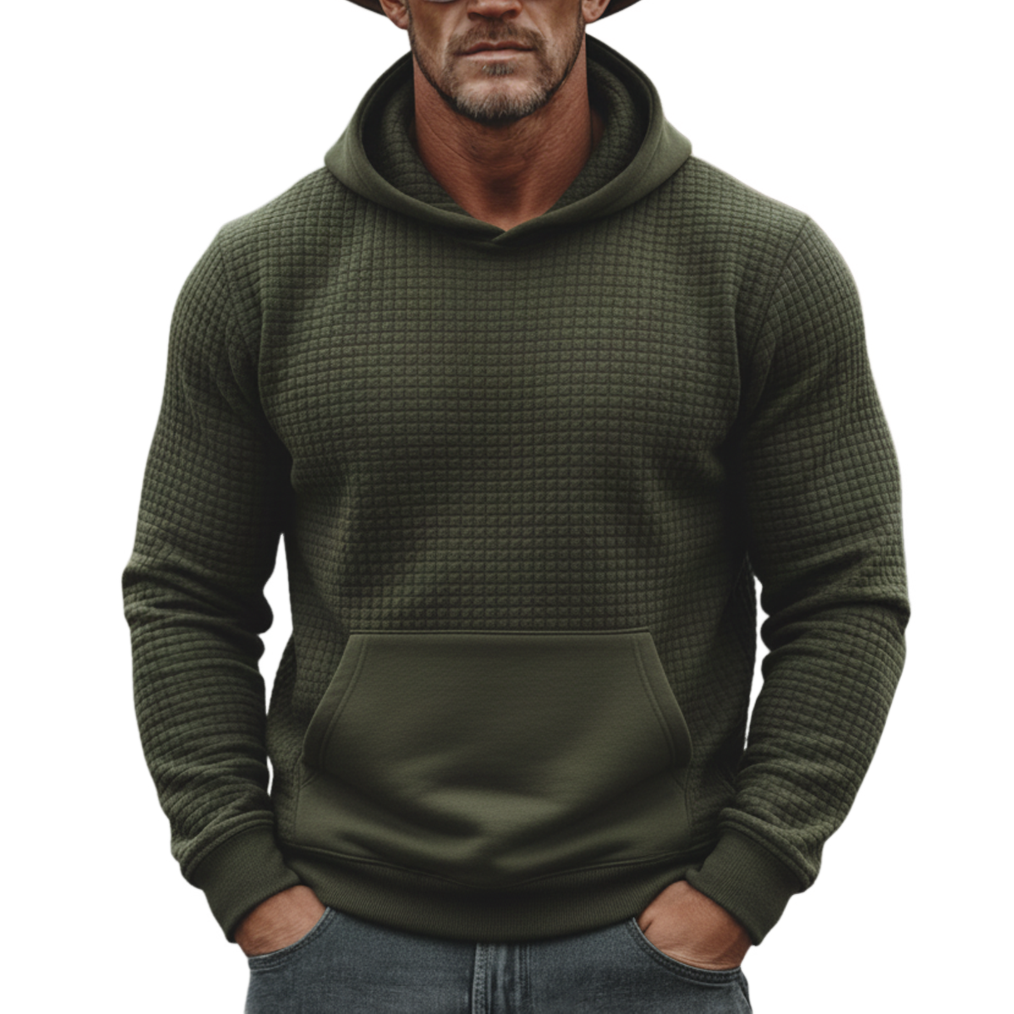 Men's Classic Retro Waffle Knit Air Layer Hoodie MTA1069L1K