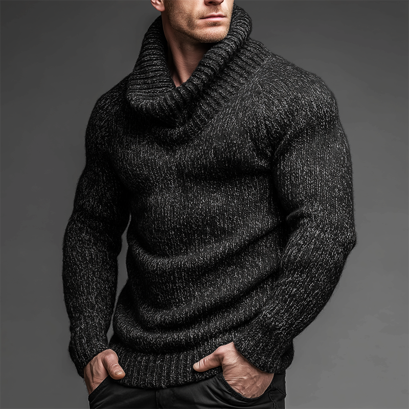 Men's Retro Casual High Neck Pullover Sweater MTA3154J5TO