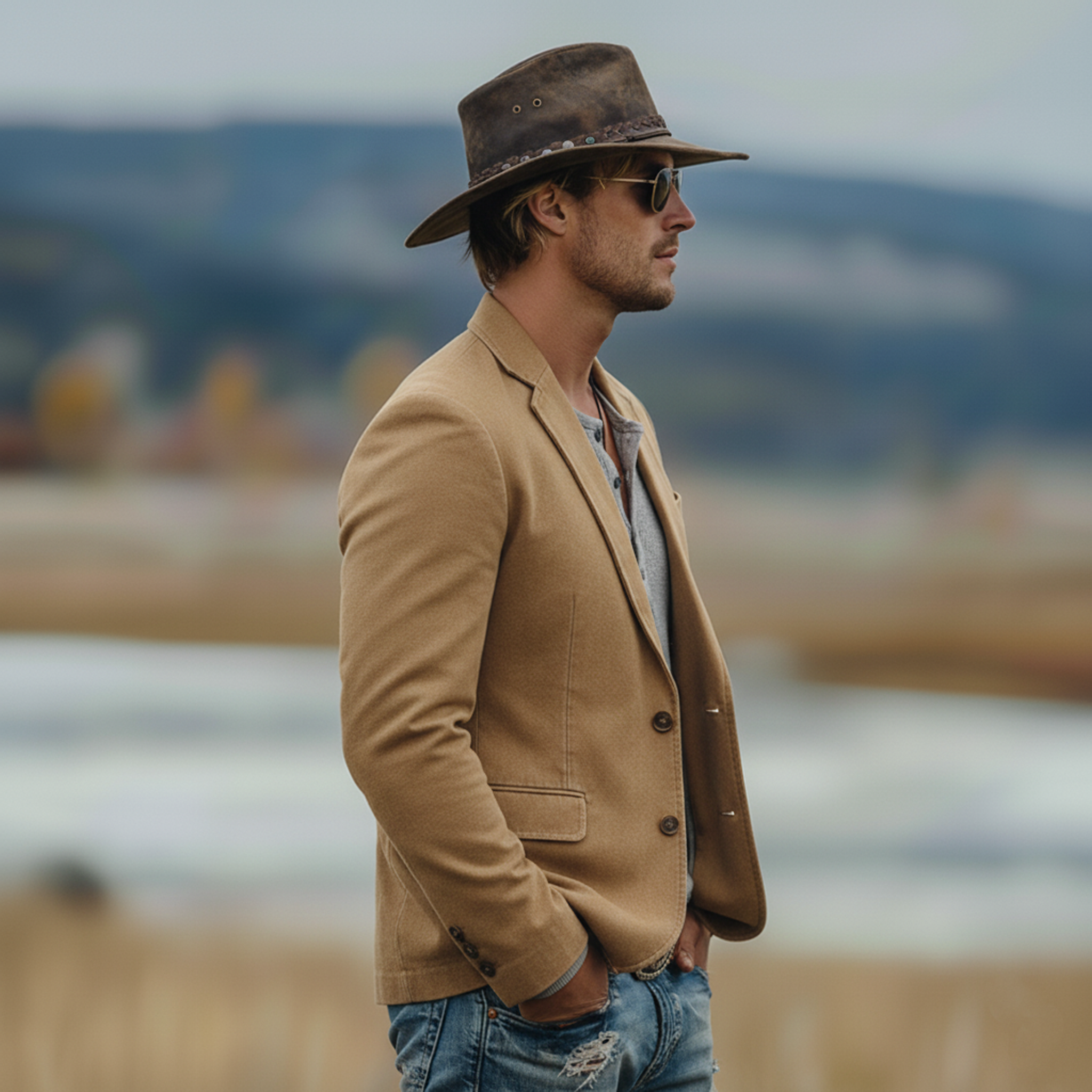 Men's Classic Casual Washed Cotton Blend Single-breasted Blazer MTA1667L5K