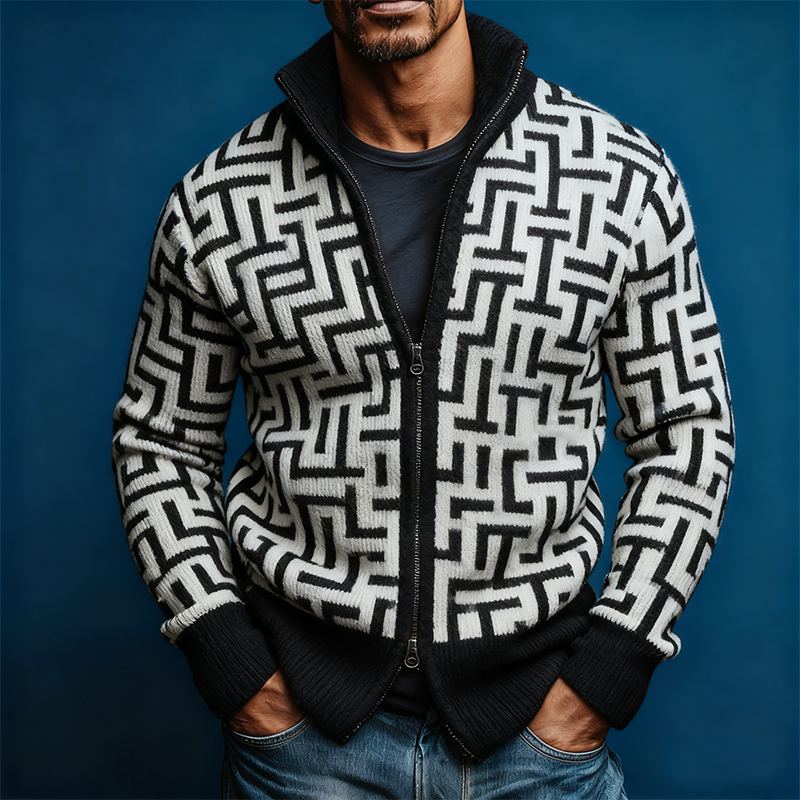 Men's Retro Casual Zipper Cardigan MTA2547K6TO