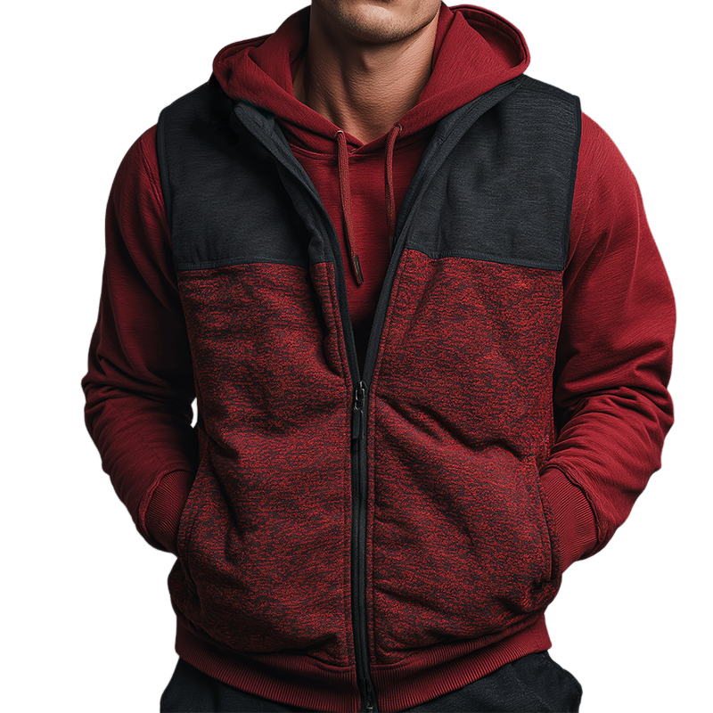 Men's Retro Casual Quilted Zipper Vest MTA2468K6TO